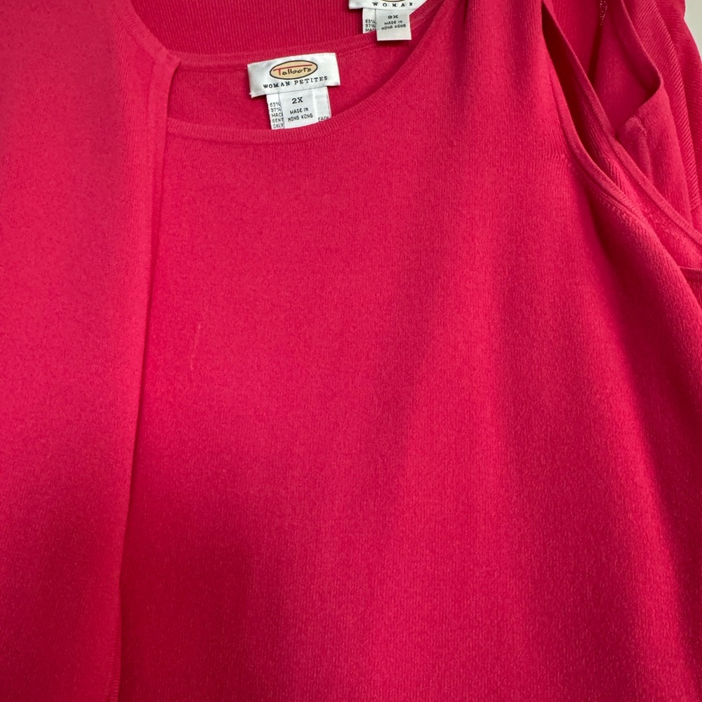 Beautiful rose pink sweater set from Talbots